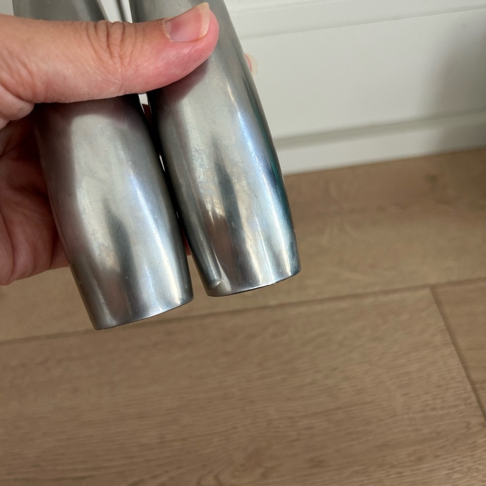 VINTAGE DANSK DESIGN DENMARK IHQ STAINLESS STEEL MODERN SALT & PEPPER SHAKERS - Picture 6 of 8